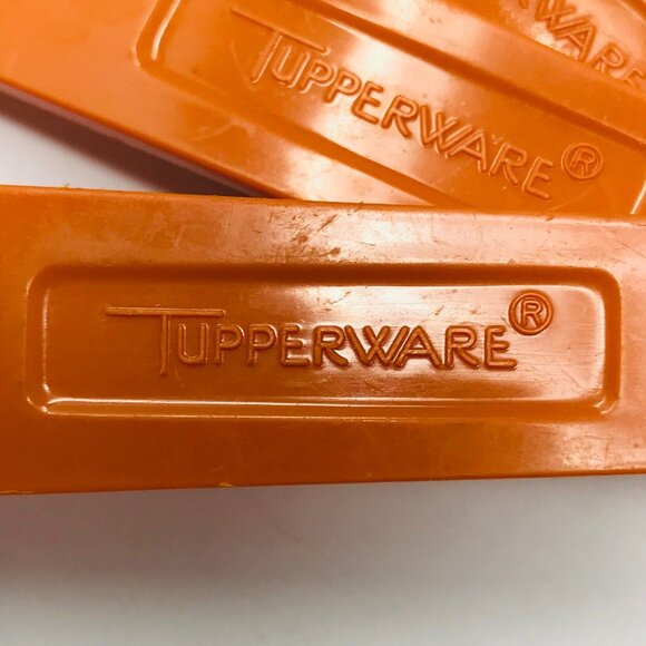 Vintage Tupperware Orange Measuring Spoons 1970's 7 piece - Picture 3 of 7